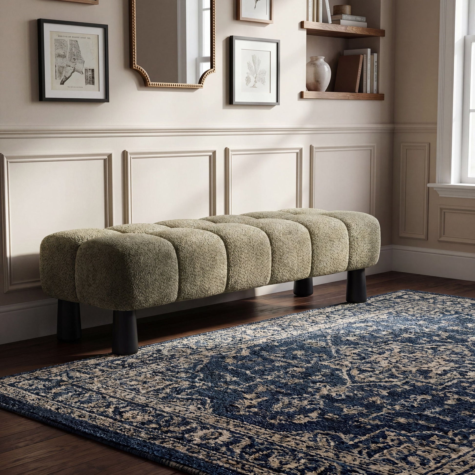 Luxury Upholstered Bench Ottoman