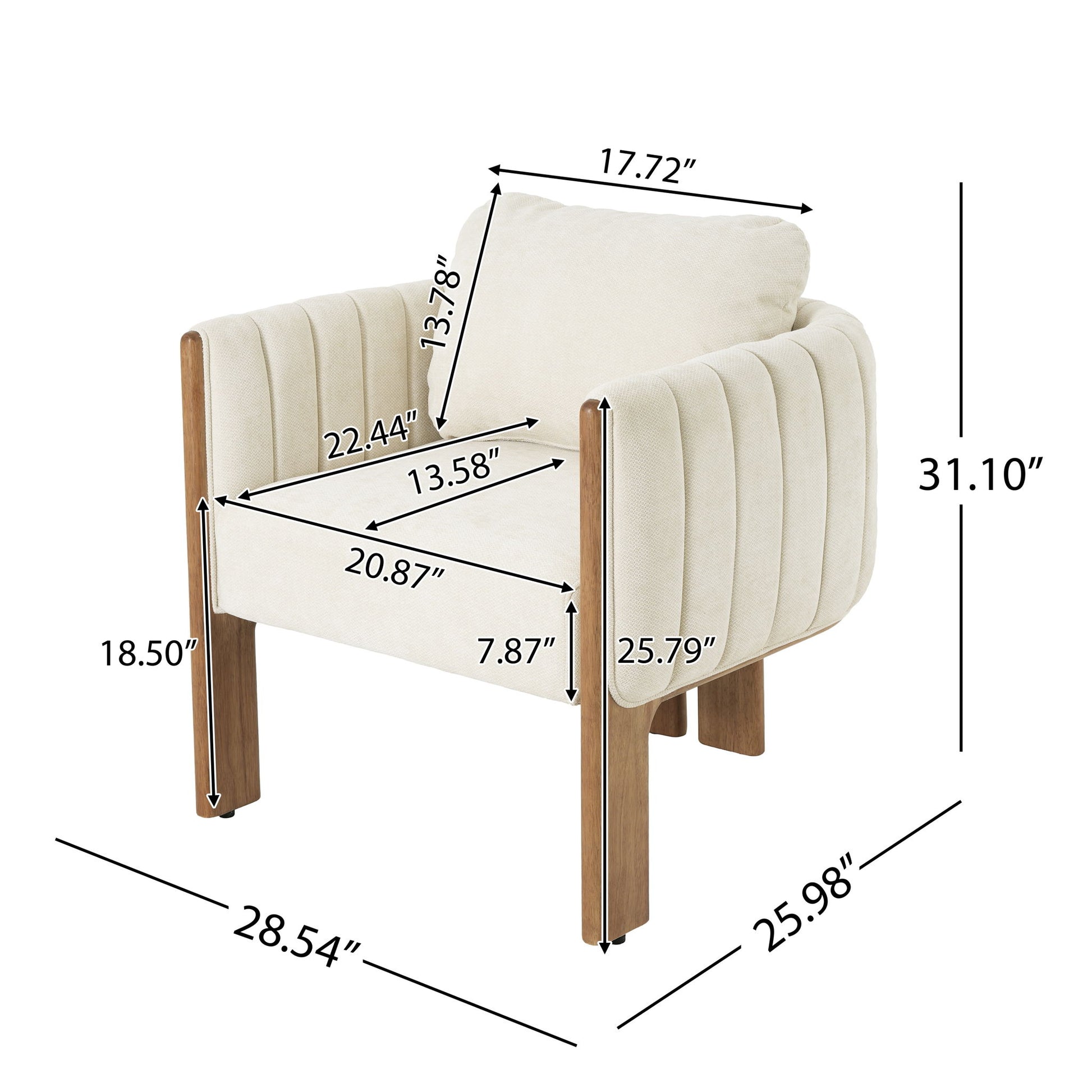 Upholstered Dining Chair With Vertical Channel Tufting