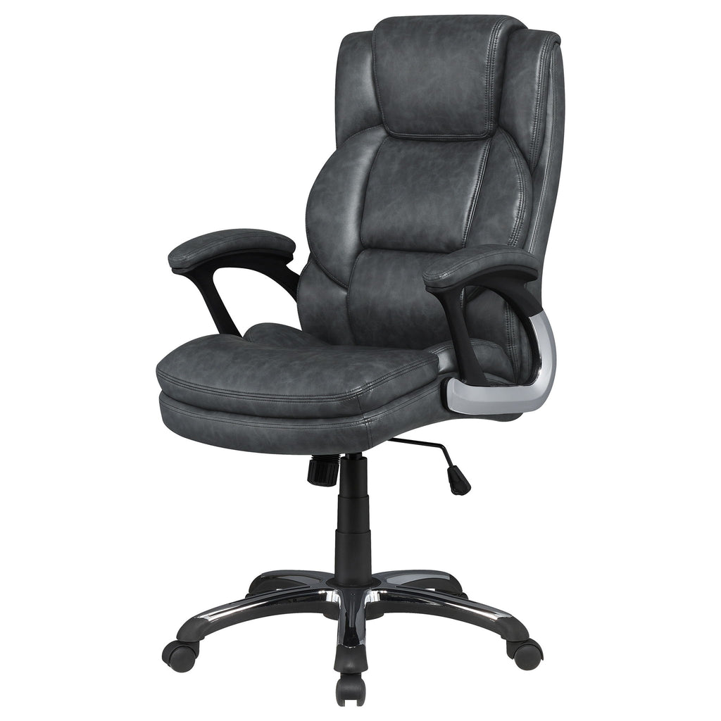 Stanton - Upholstered Adjustable Chair With Padded Arms And Adjustable Height - Gray