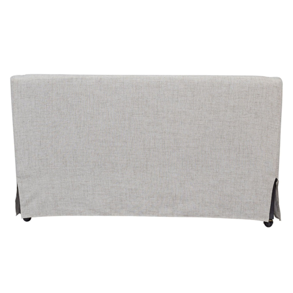 Slip Covered Settee With Casters - Beige