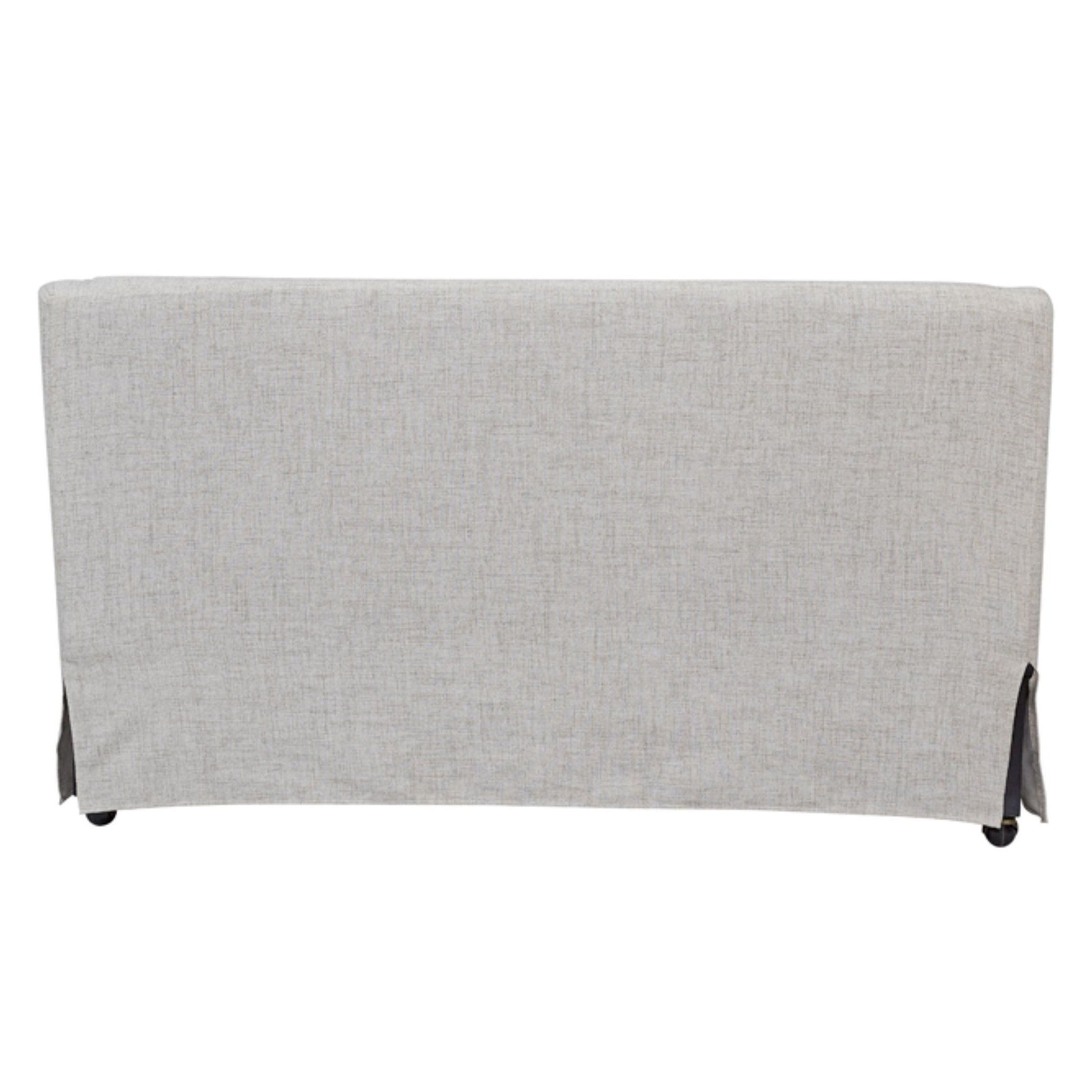Slip Covered Settee With Casters - Beige