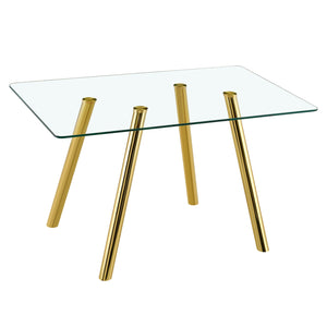 Rectangular Design Dining Table - Gold