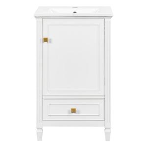 Freestanding Bathroom Vanity With Sink, Soft Closing Door, Drawer Storage - White