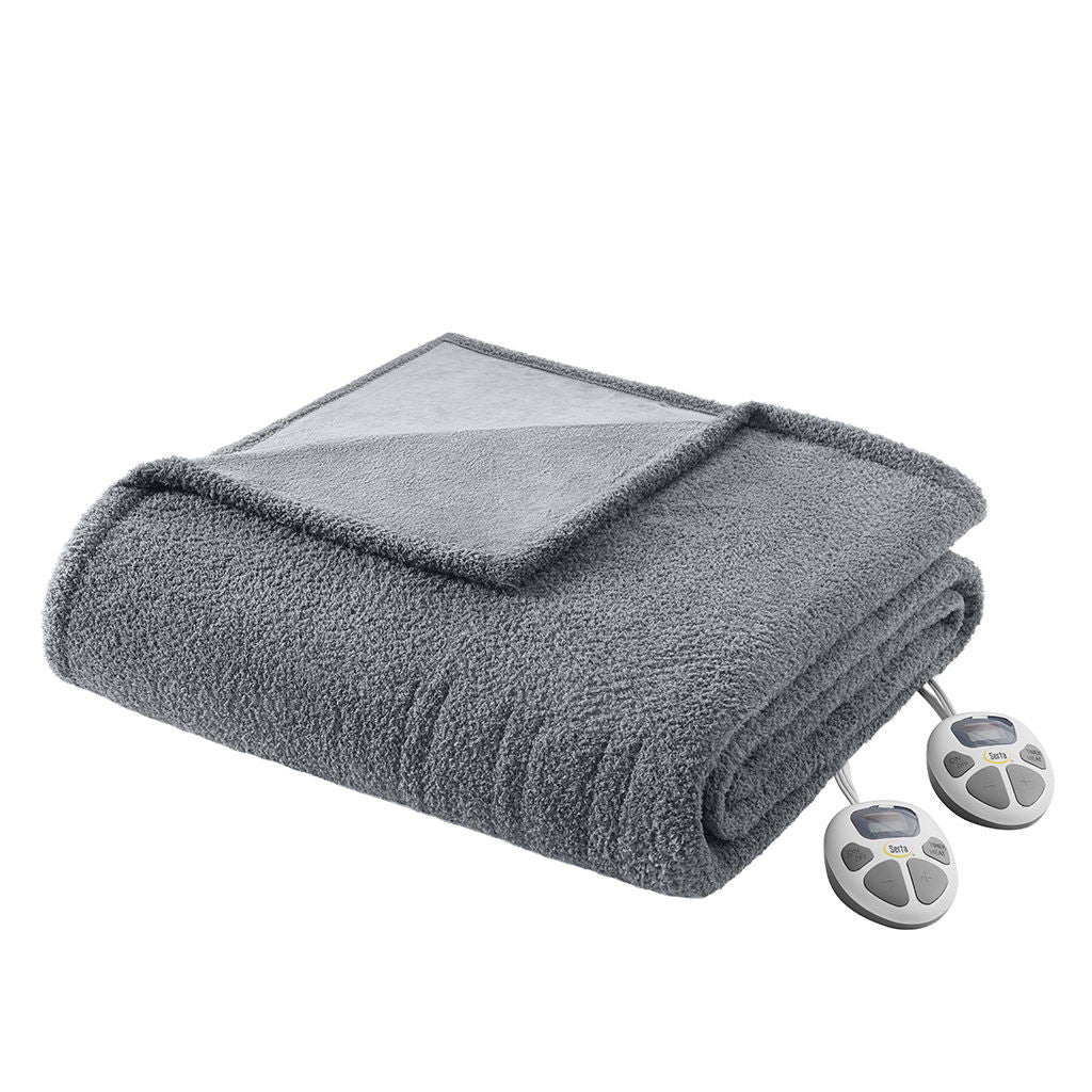 Dream Soft Heated - Full Blanket - Gray