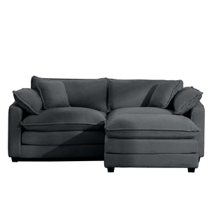 Modular Oversized Cushion Sofa With Ottoman, Low Back, Deep Seating Sofa Set