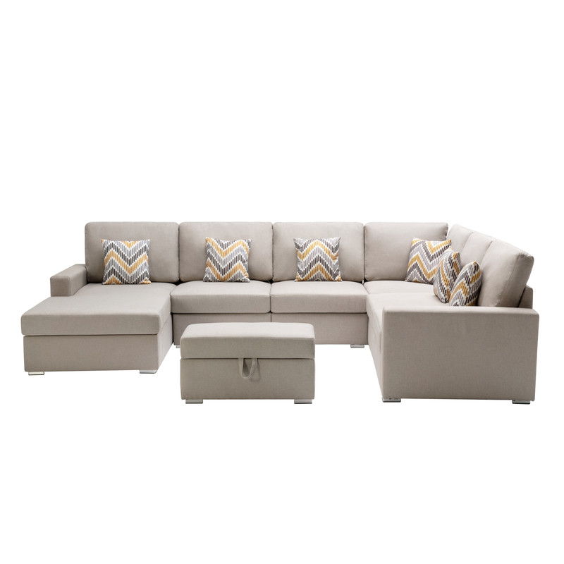 Nolan - 7 Piece Sectional Sofa With Pillows And Interchangeable Legs