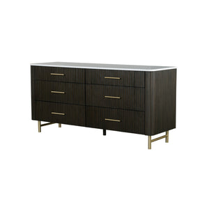 Clayten - Dresser - Espresso / White Marble