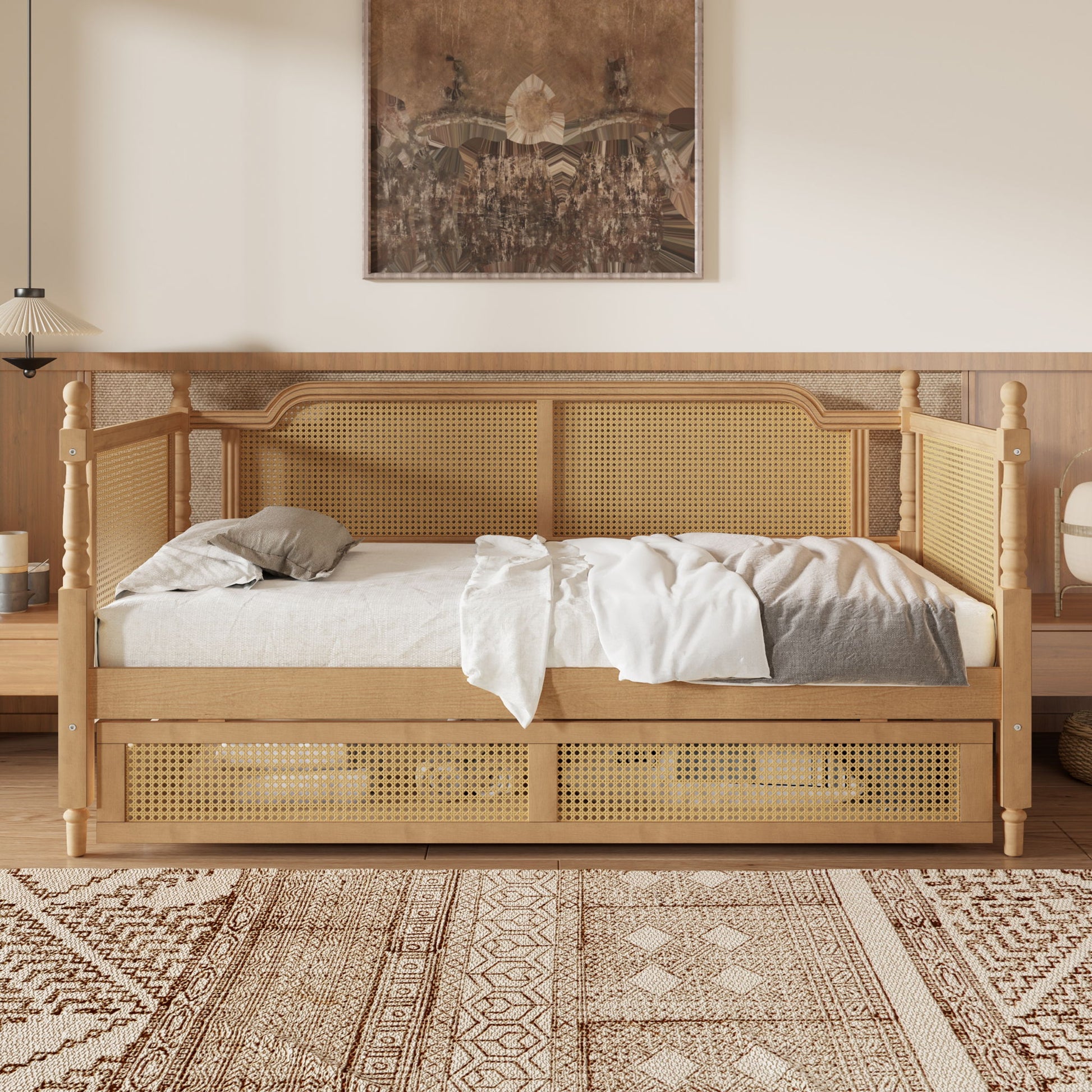 Full Size Daybed With 2 Drawers - Walnut