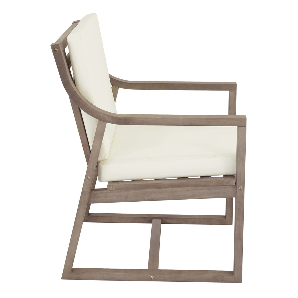 Outdoor Chair Set With Frame And Cushion For Patio - Brown
