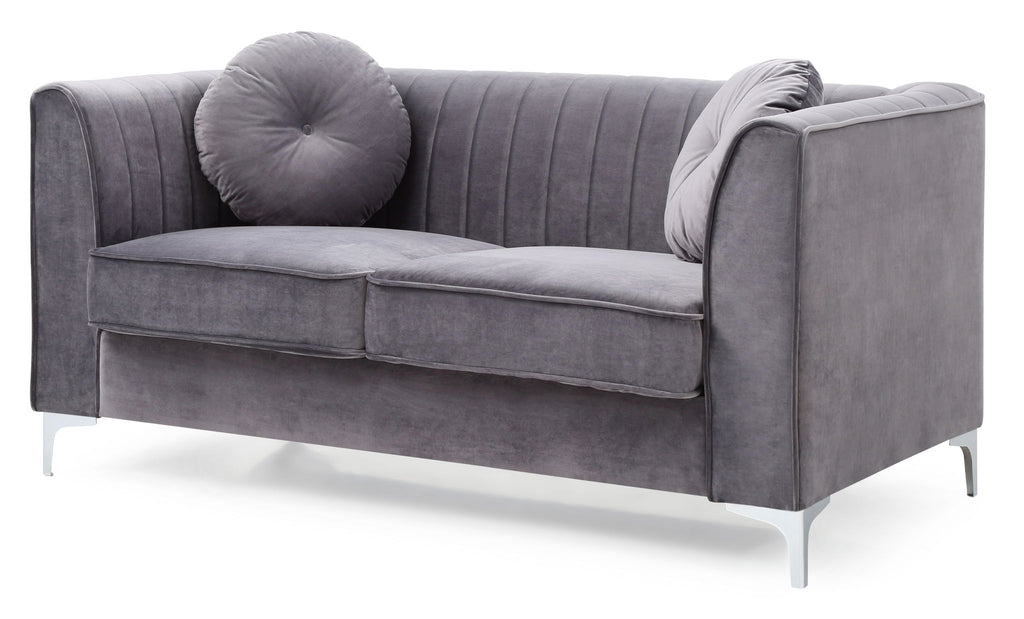 Glam Styled Micro Suede Velvet Loveseat