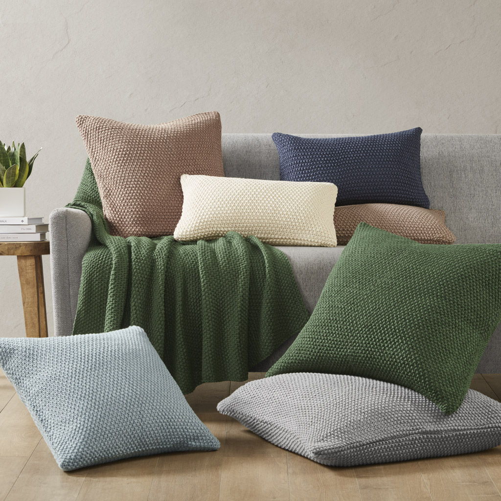 Bree Knit - Oblong Pillow Cover - Green