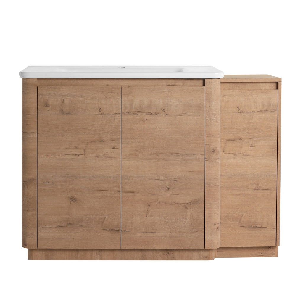 Freestanding Bathroom Vanity With Sink, 1 Small Storage Cabinet, Soft Close Door