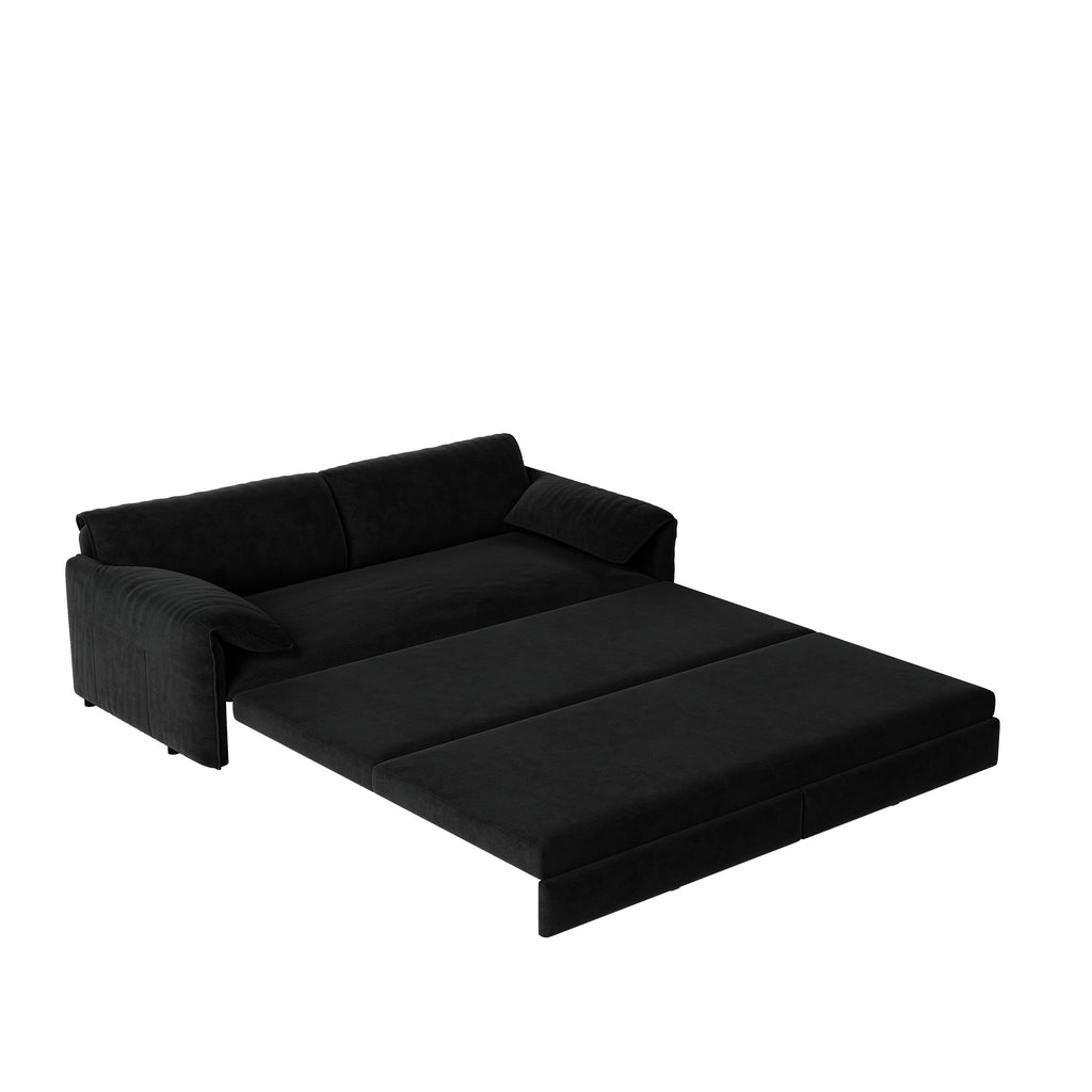 Queen Pull Out Sofa Bed, 3 In 1 Convertible Sleeper Sofa With Side Storage