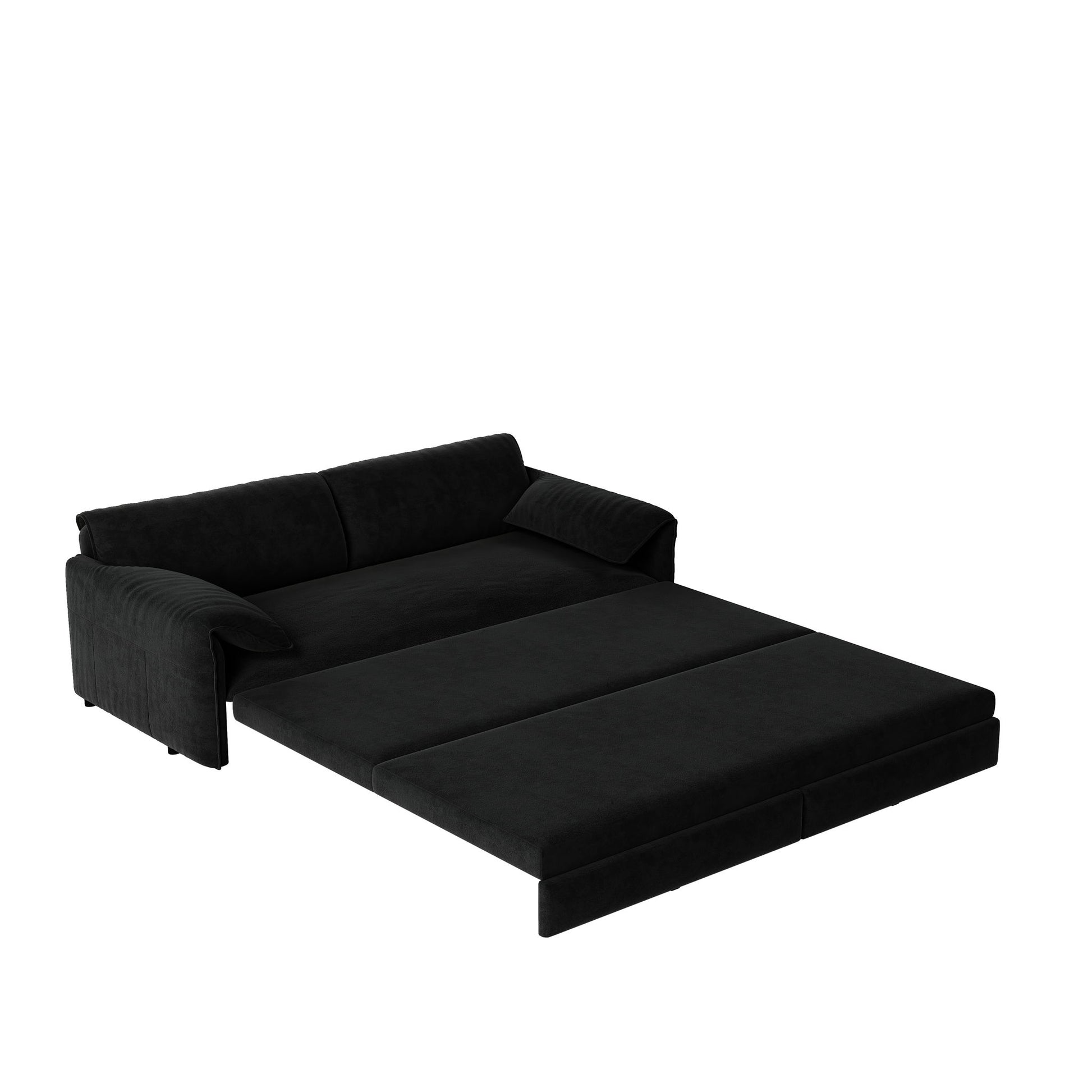 Queen Pull Out Sofa Bed, 3 In 1 Convertible Sleeper Sofa With Side Storage