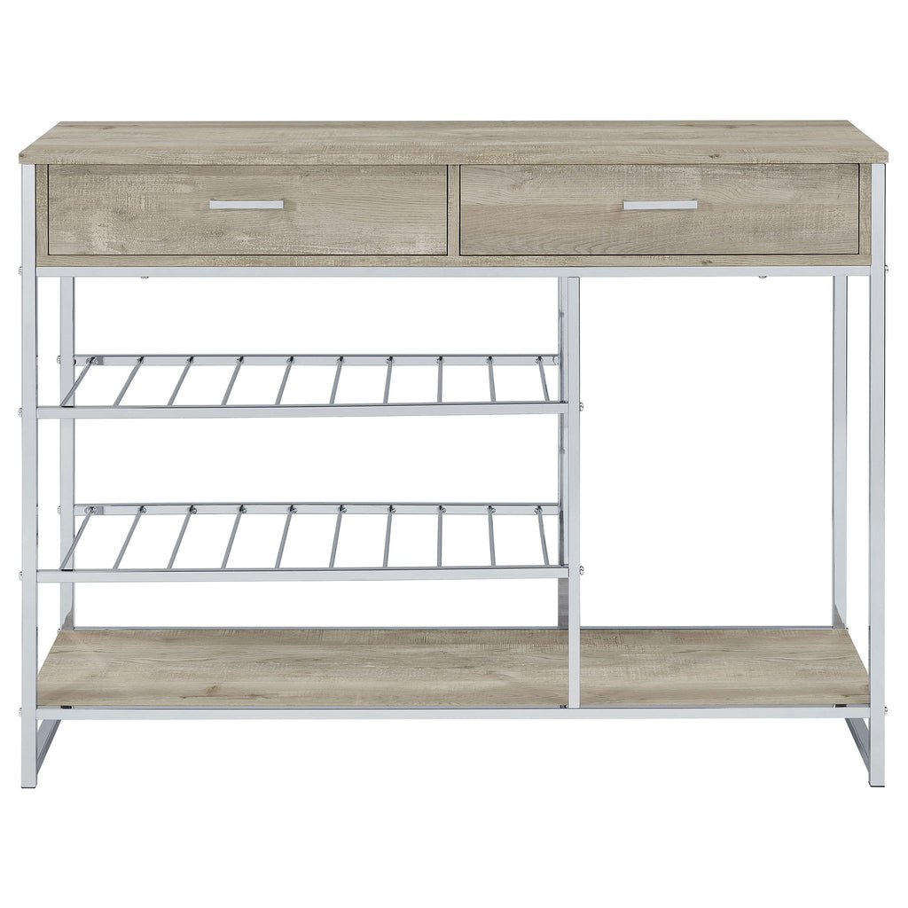 Ethel - 2 Drawer Home Bar Storage With Wine Rack - Oak