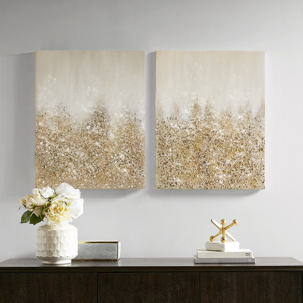 Glimmer - Glitz Canvas (Set of 2) - Gold