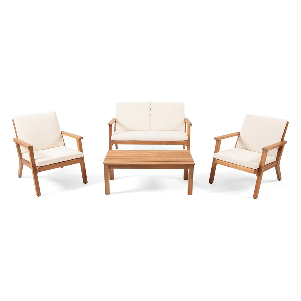 Avacyn - Outdoor Acacia Wood 4 Seater Chat Set With Cushions