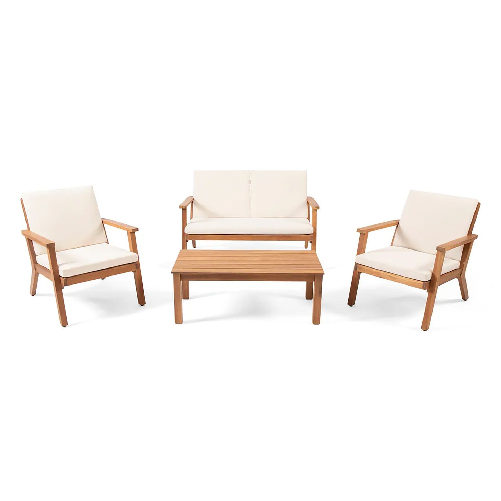 Avacyn - Outdoor Acacia Wood 4 Seater Chat Set With Cushions