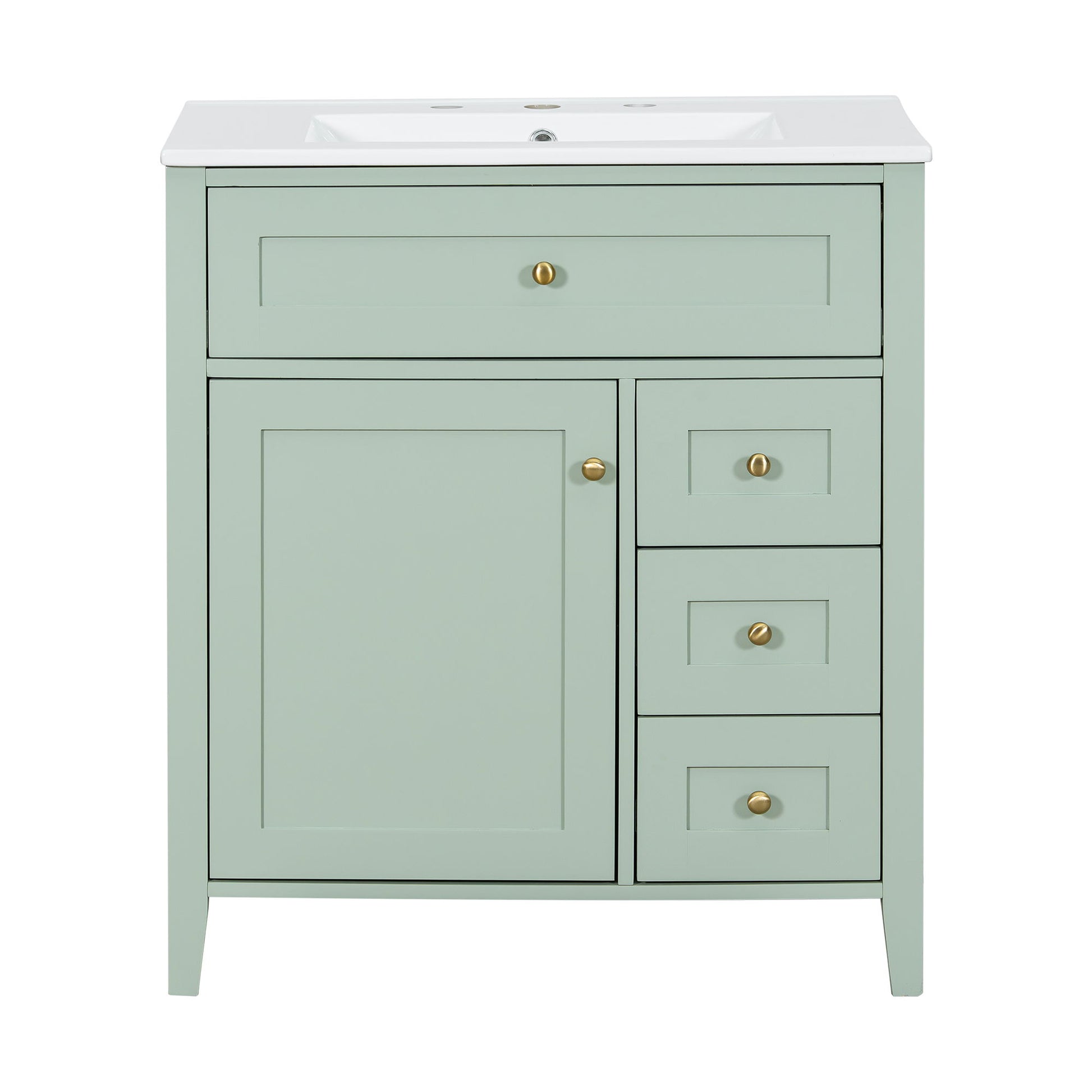 Bathroom Vanity With Sink, 3 Drawers And Adjustable Shelf