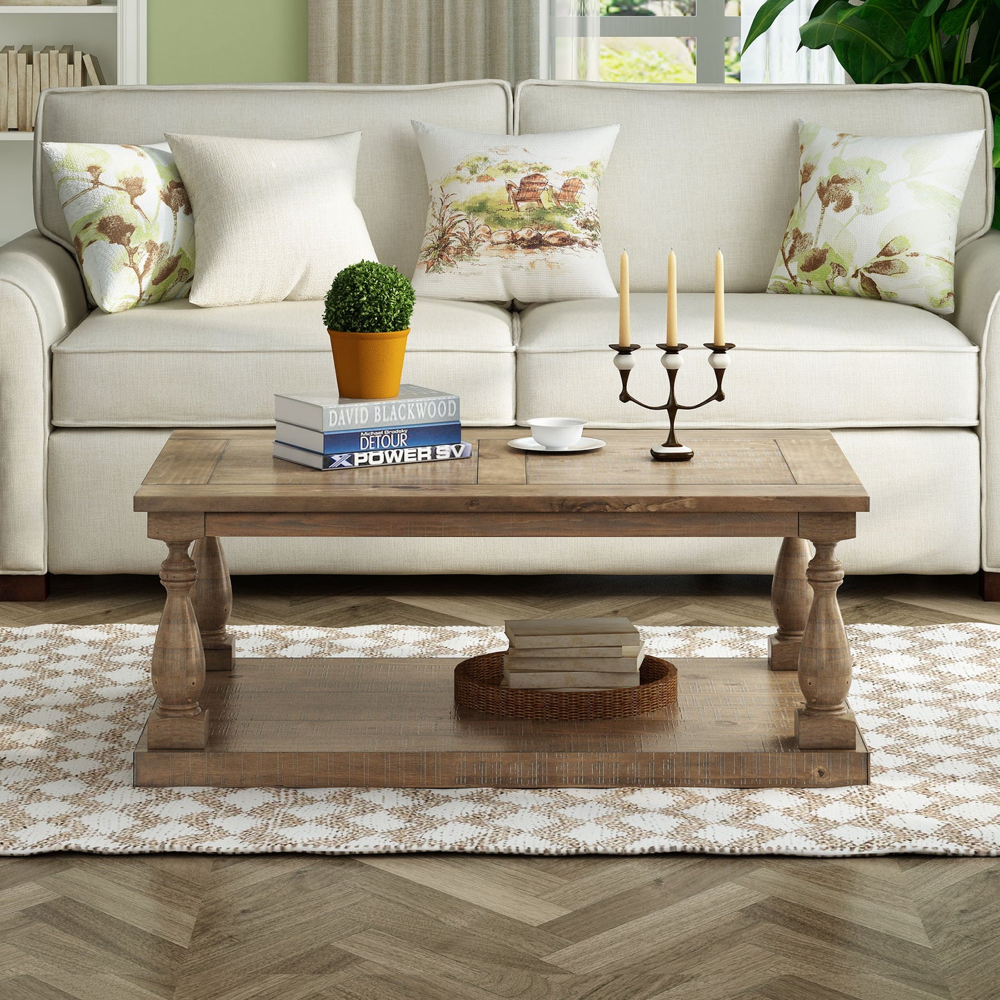 Gewnee - Rustic Coffee Table - Walnut