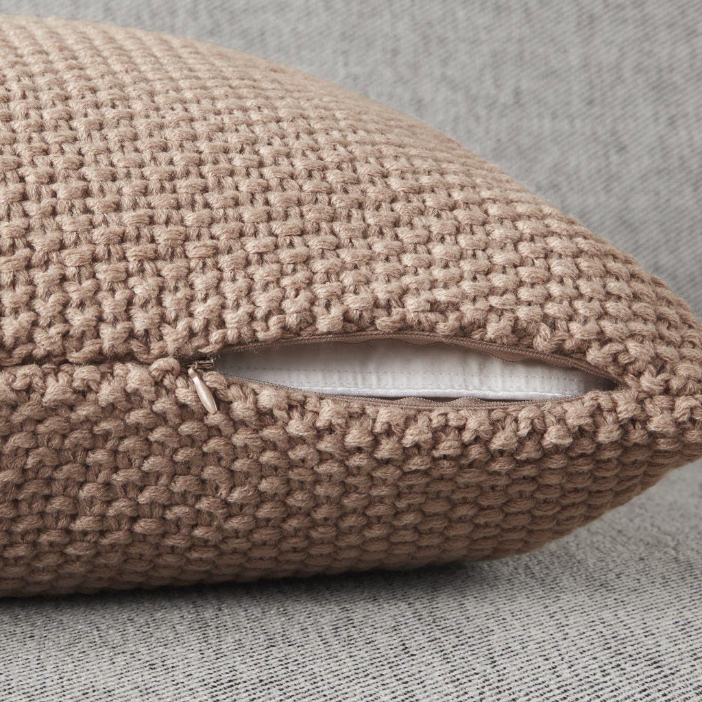 Bree Knit - Euro Pillow Cover - Brown