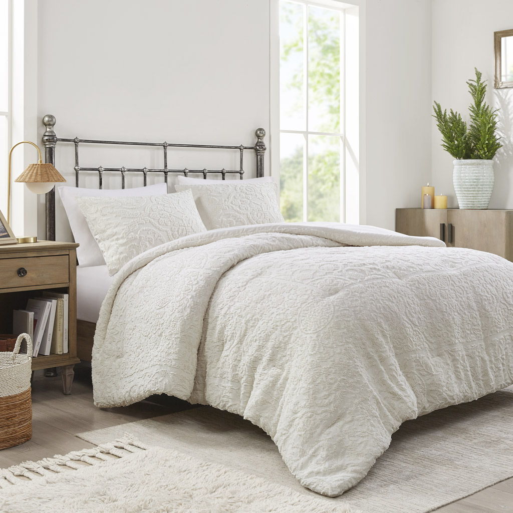 Orly - 3 Piece Tufted Woven Comforter Set - Ivory