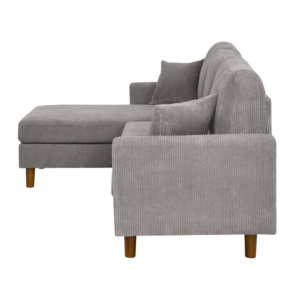 Upholstered Sectional With Toss Pillows