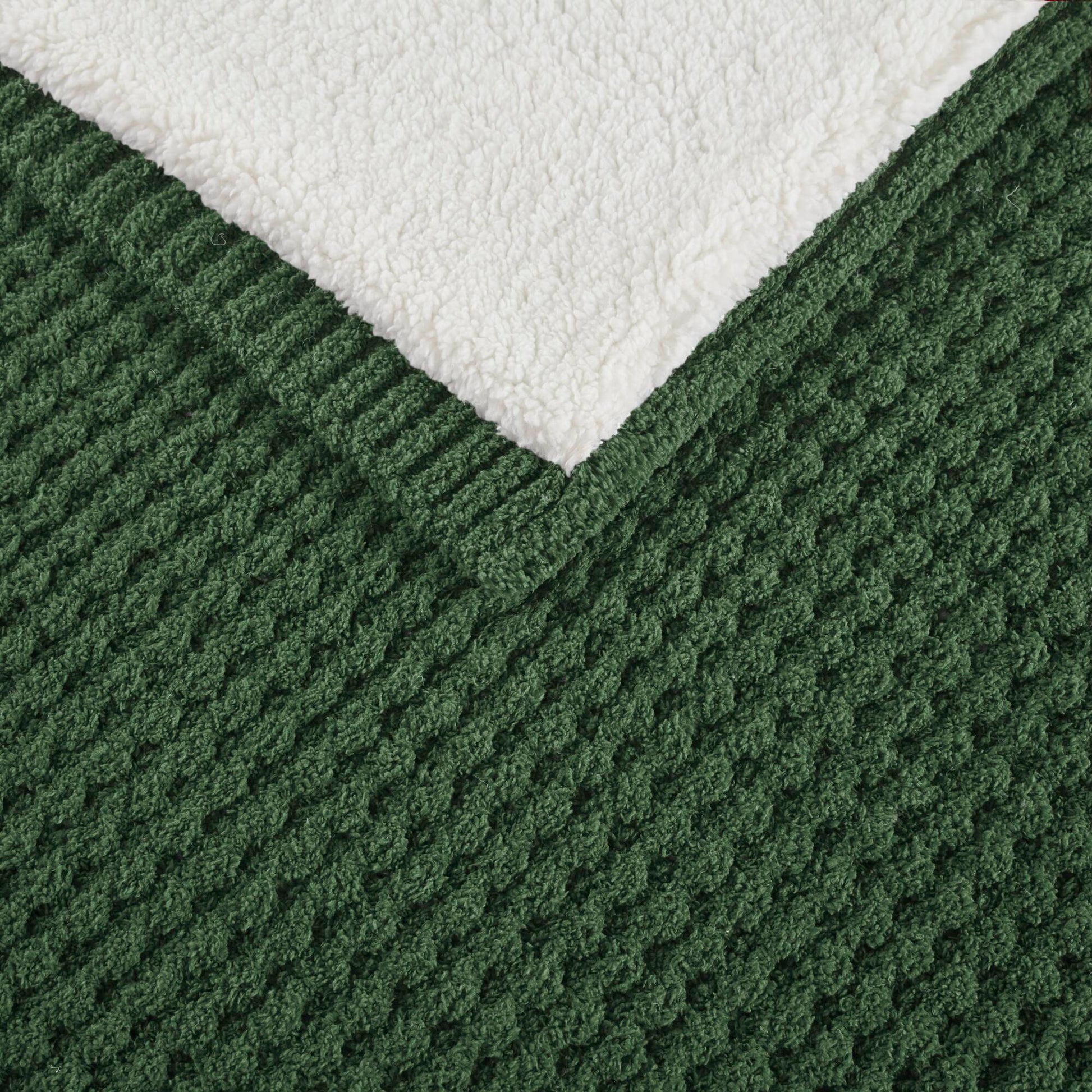 Rowan - Waffle Knit Chenille Throw - Green