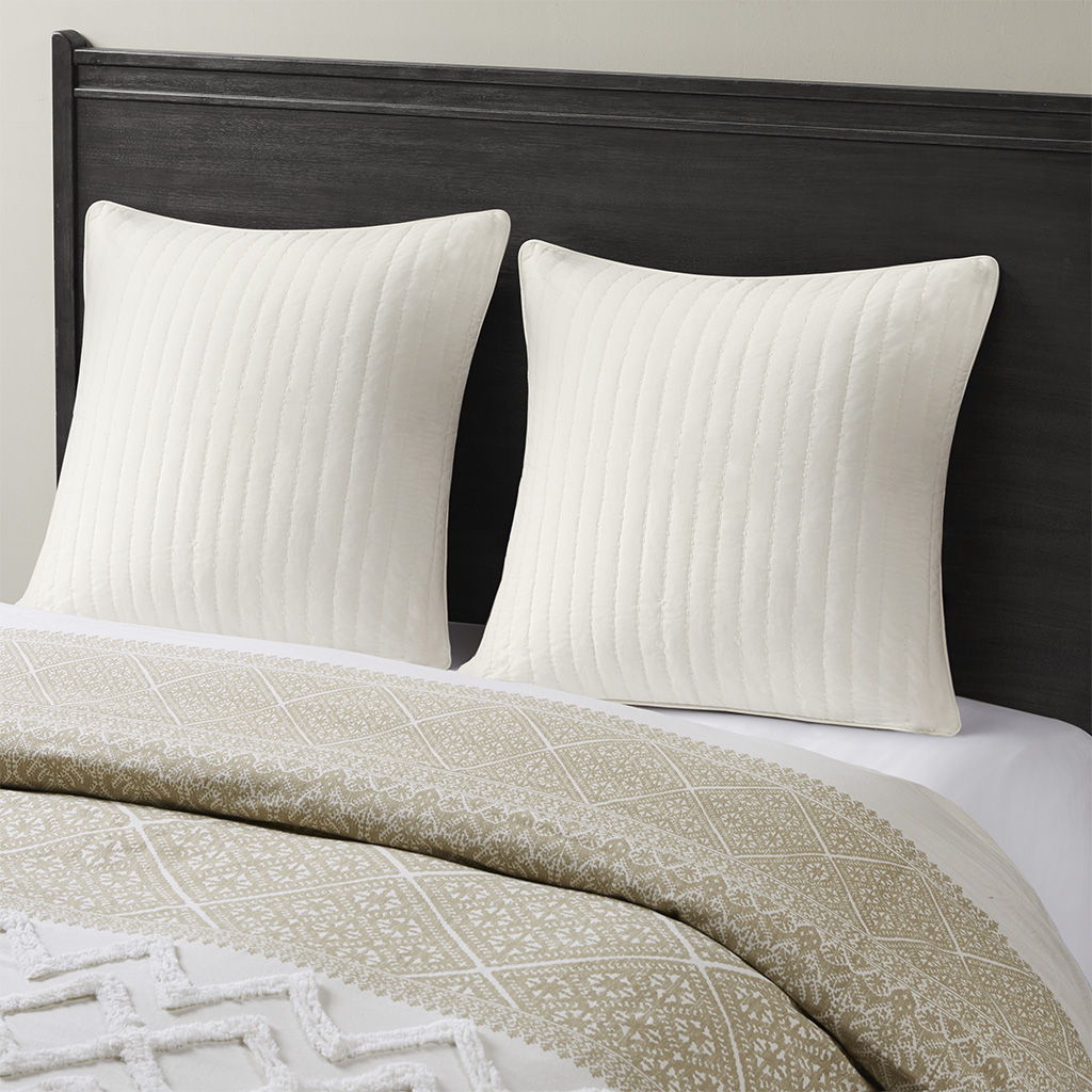 Camila - Quilted Euro Sham - White