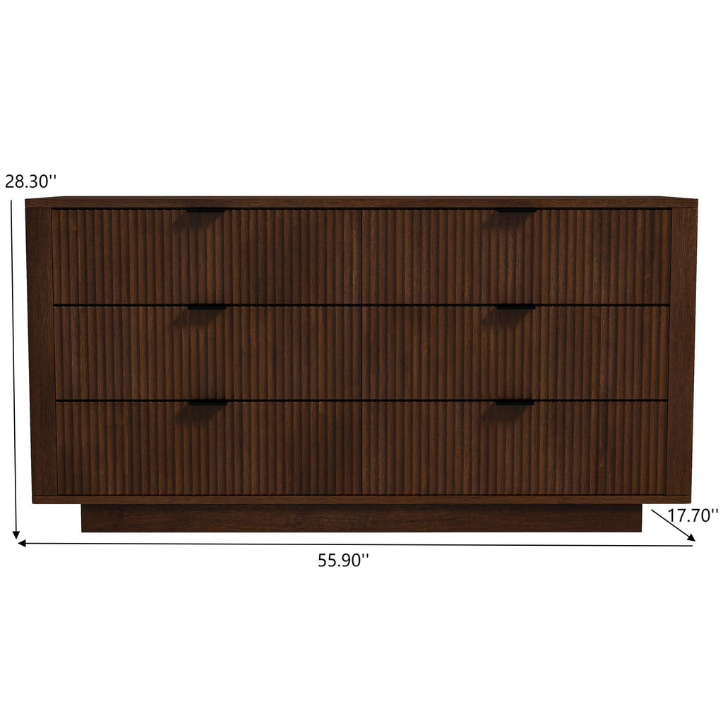Lola - Dresser With 6 Drawers - Dark Brown