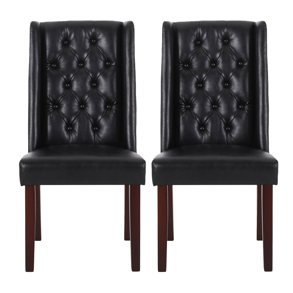 Sophisticated Tufted Dining Chair With High Back Design