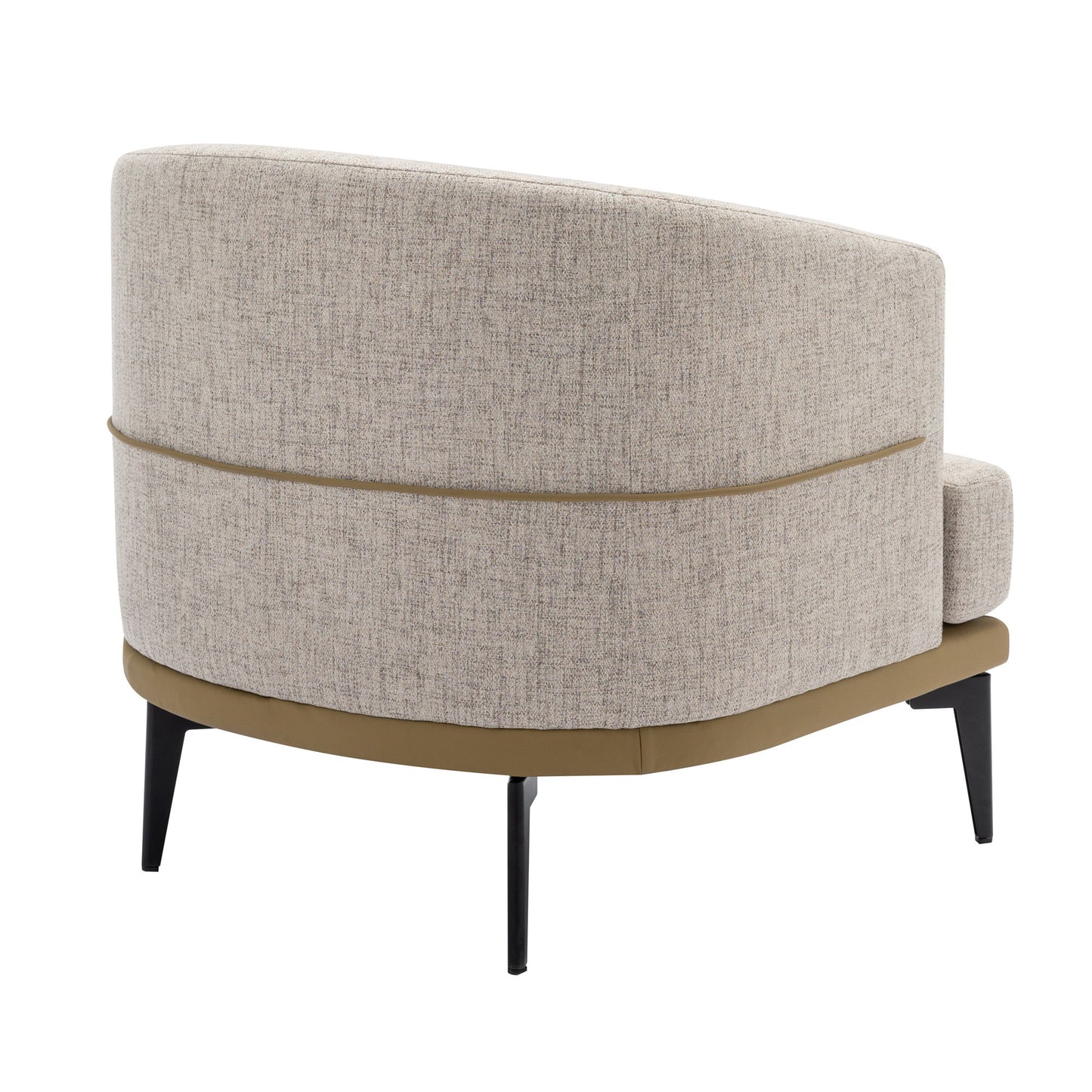 Gewnee - Luxury Upholstered Round Armchair - Beige / Mustard Green