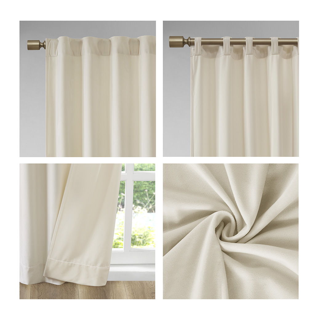 Colt - 63" Room Darkening Rod Pocket/Back Tab Window Panel Pair - Ivory