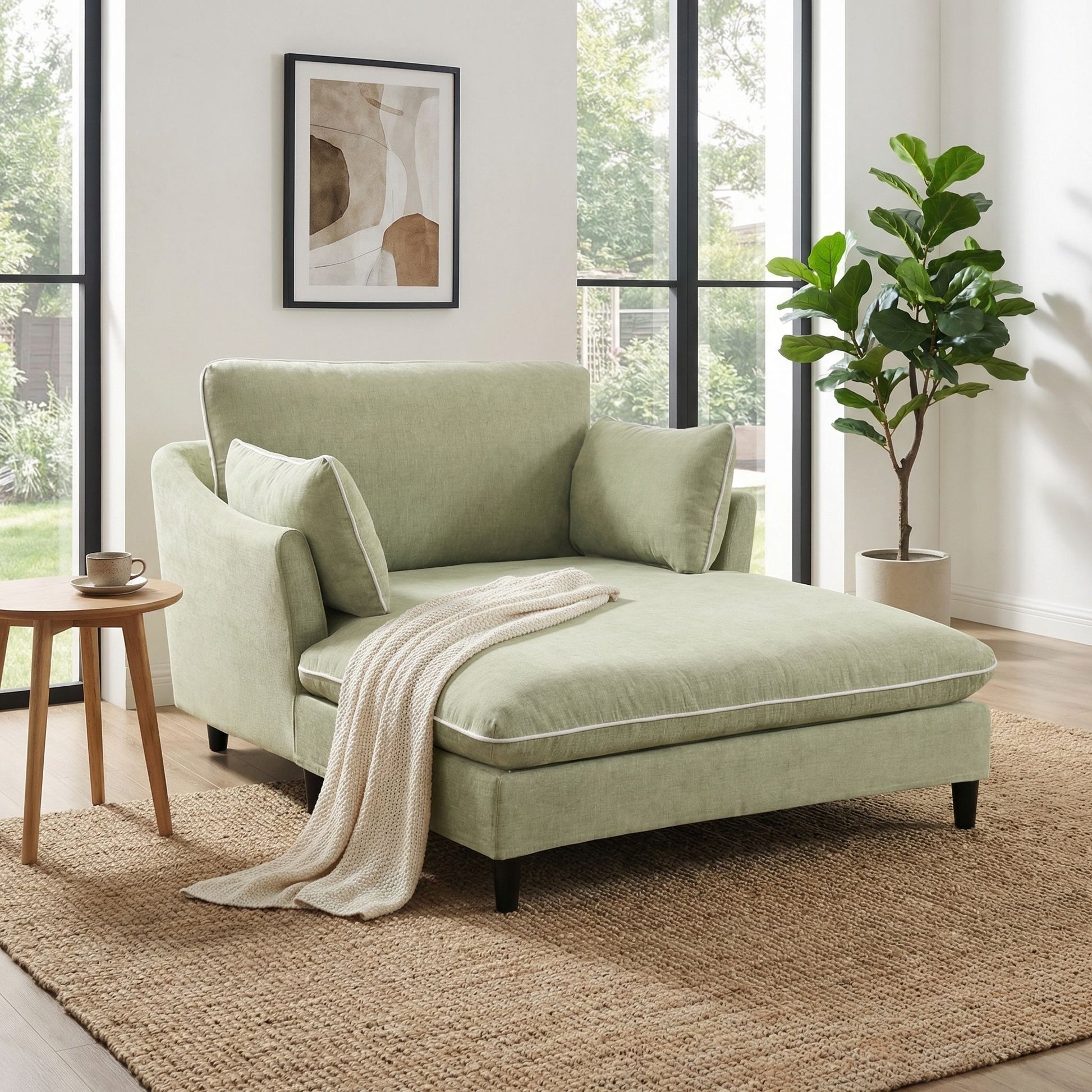Modern Chaise Lounge Couch Sofa Bed With Pillows