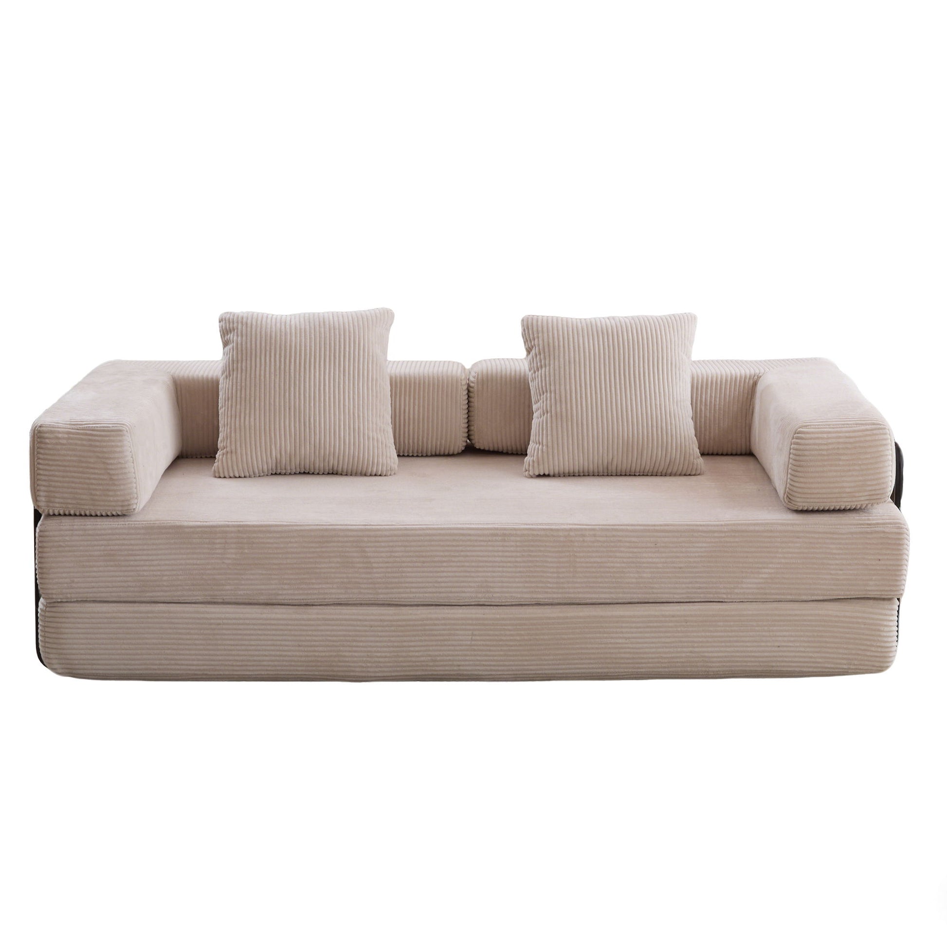 Floor Couch, Convertible Floor Sofa Bed With Pillow Back Support Armrest