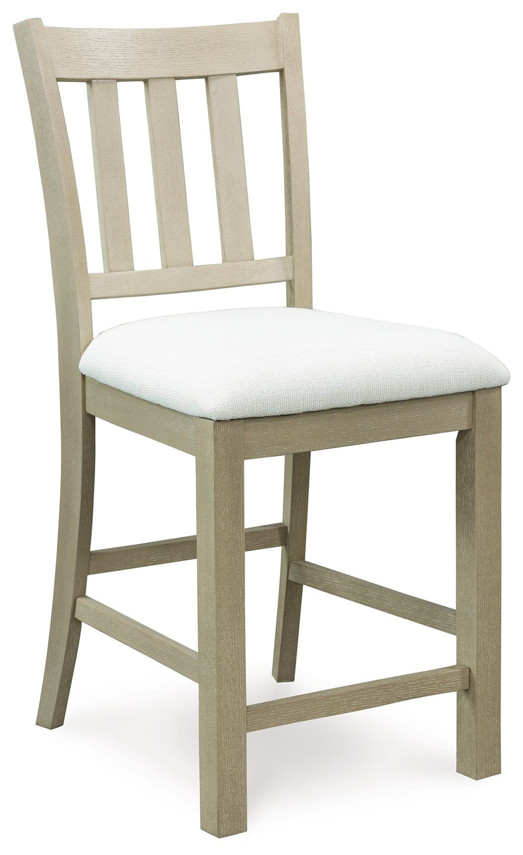 Calmoro - Upholstered Barstool (Set of 2) - Off White / Gray