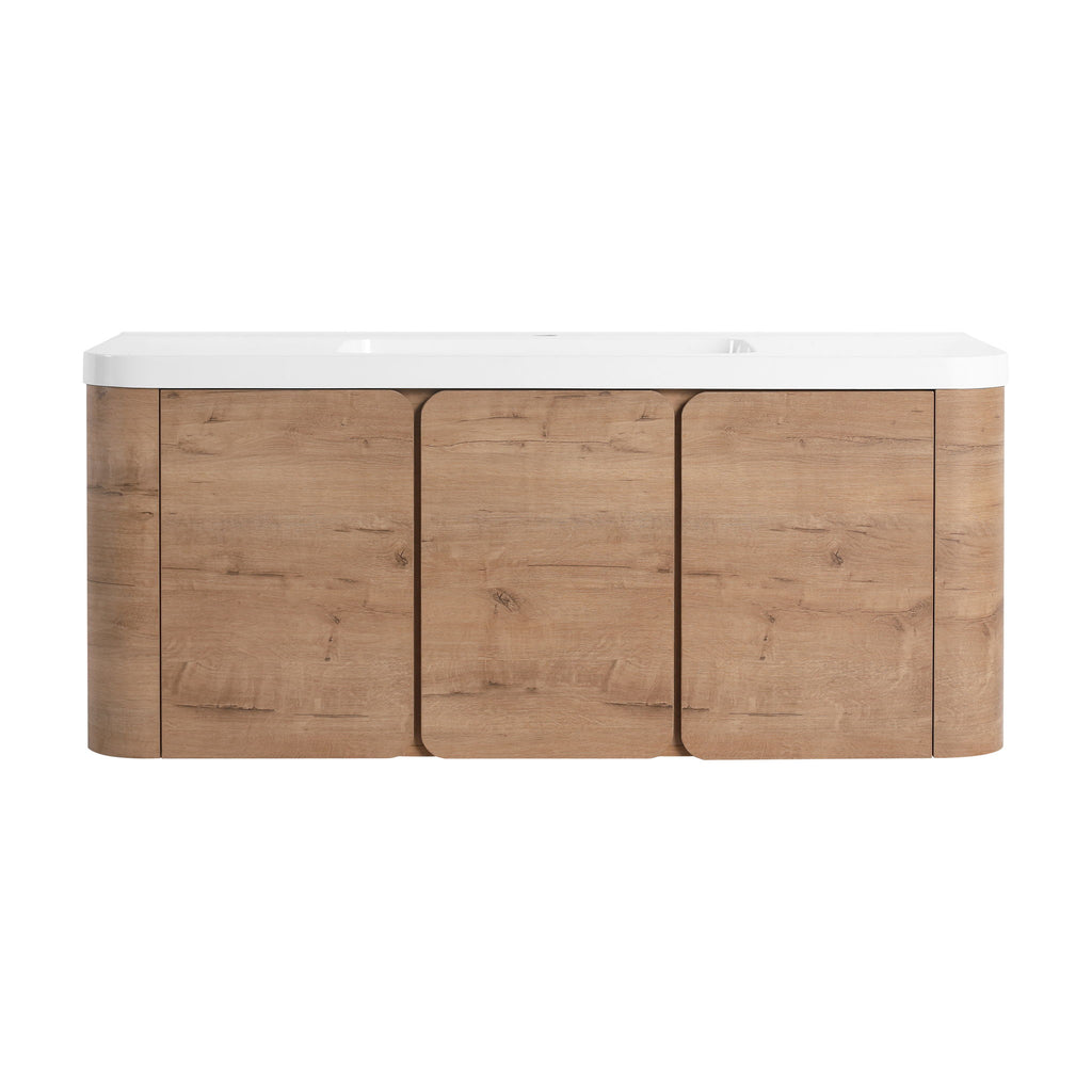 Wall Mounted Bathroom Vanity With Sink, 3 Soft Close Doors