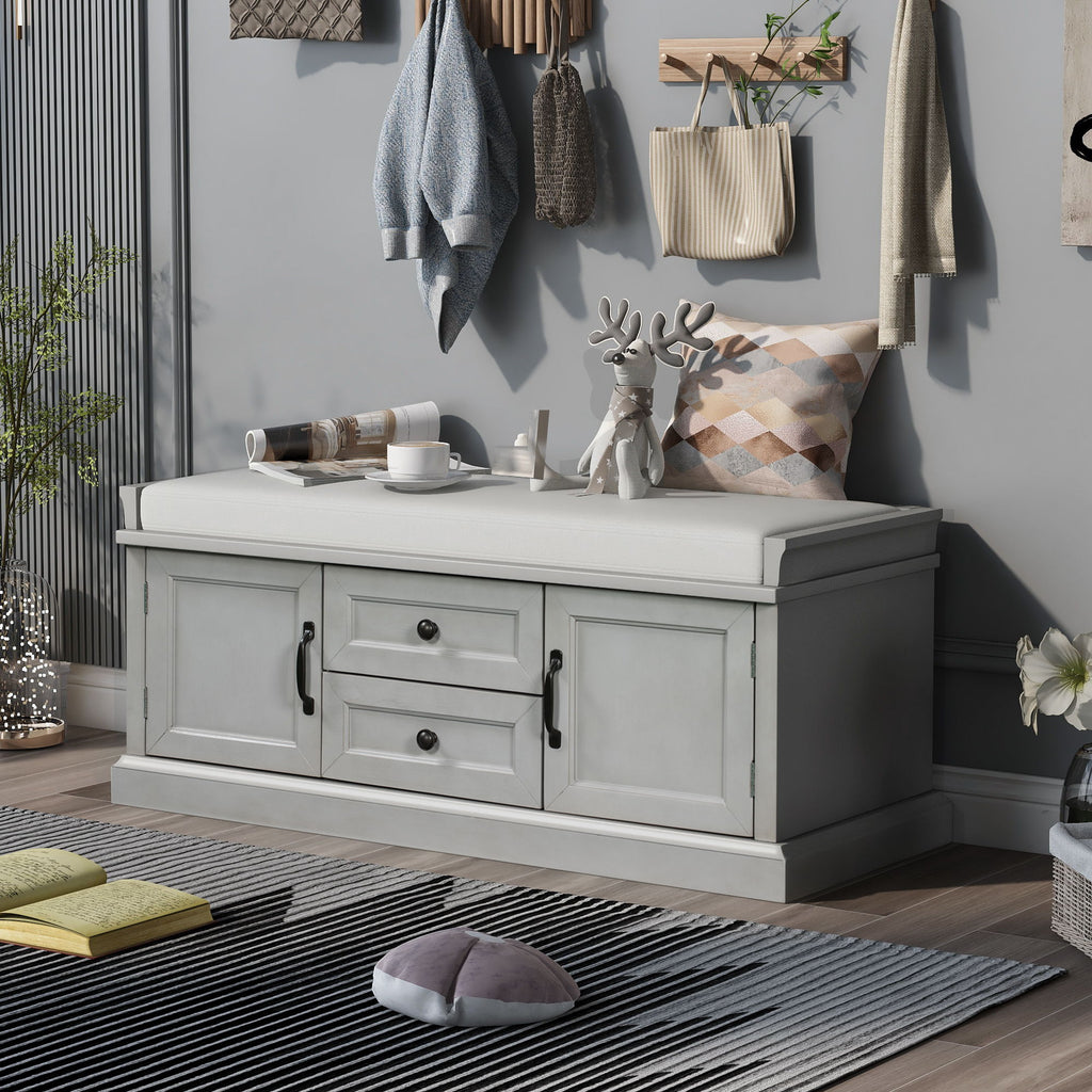 Hearth & Haven Daisy - Storage Bench With 2 Drawers And 2 Cabinets