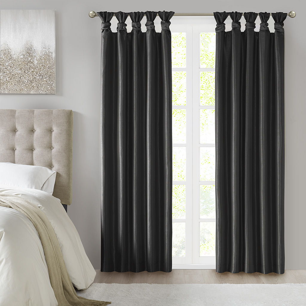 Emilia - Twist Tab Total Blackout Window Curtain Panel - Black