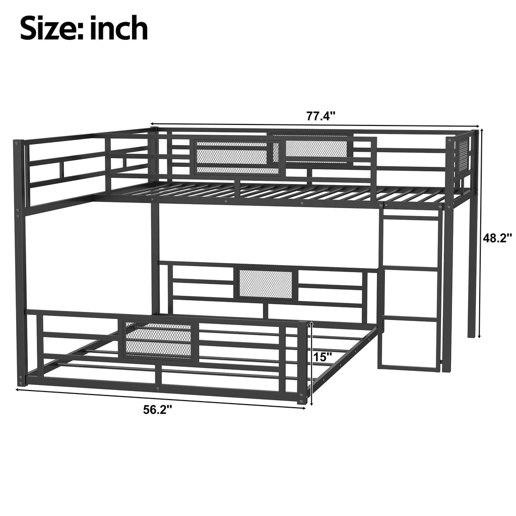 L Shaped Twin Over Full Bunk Bed - Black