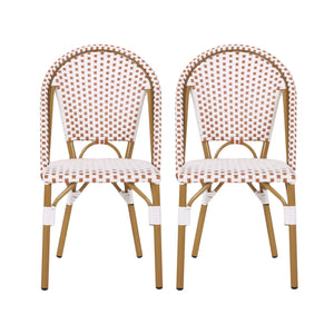 Outdoor Rattan And Aluminum French Bistro Chairs Set
