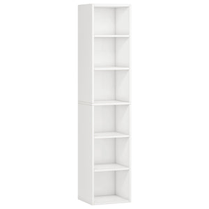 6 Tier Narrow Corner Cube Bookcase Storage, Freestanding Shelf With Open Cubes For Living Room