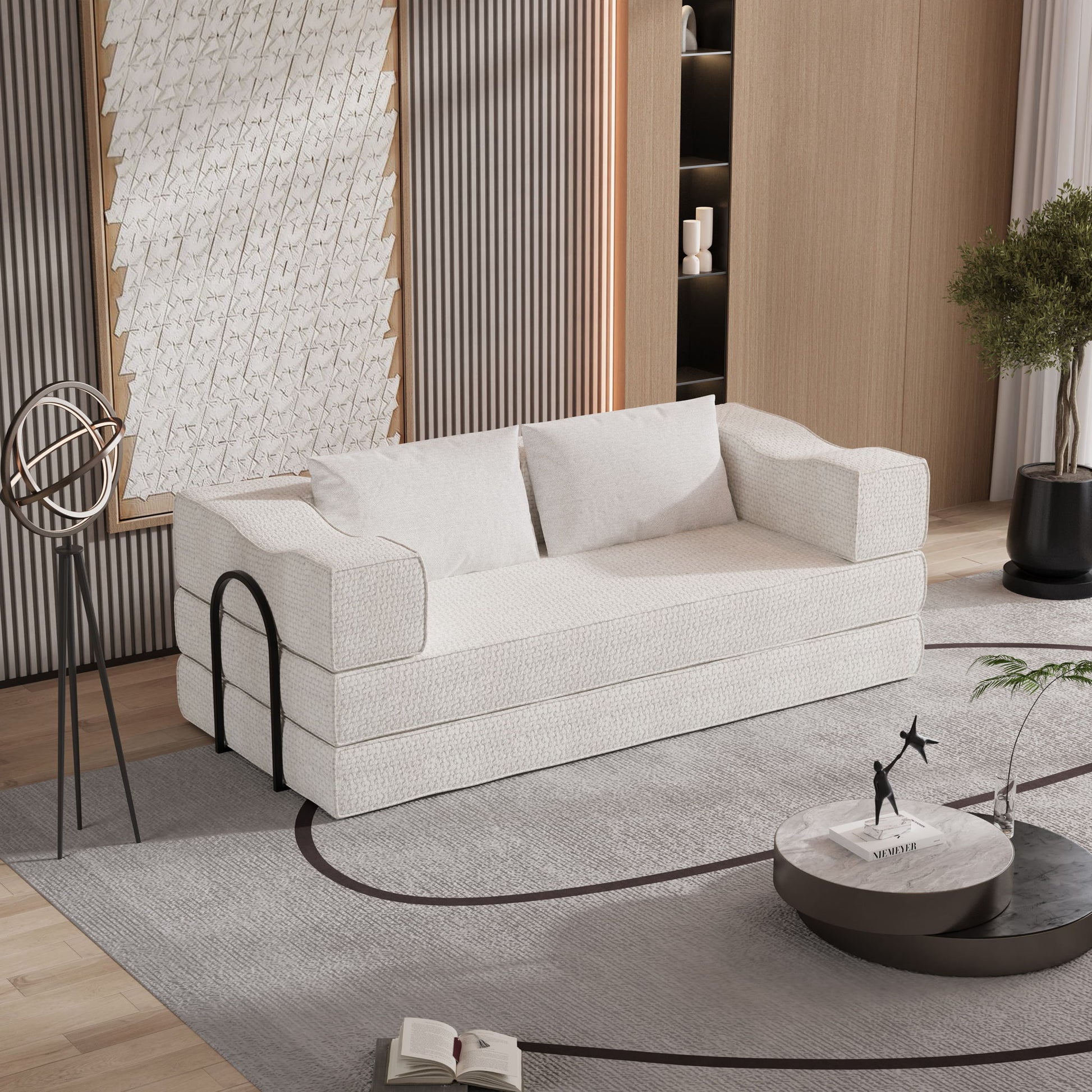 3 Seat Folding Floor Couch & King Size Bed Mattress