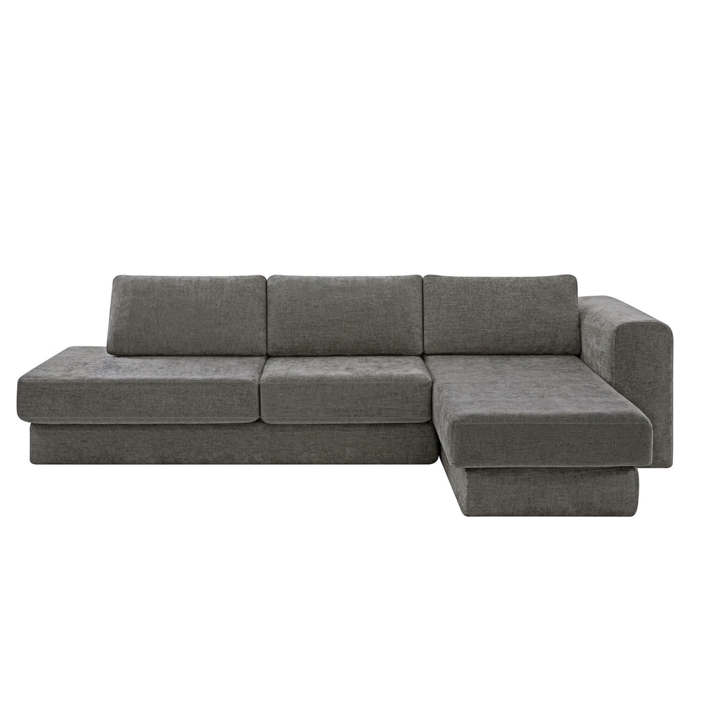 L-Shaped Modular Sofa With Double Layer Cushion