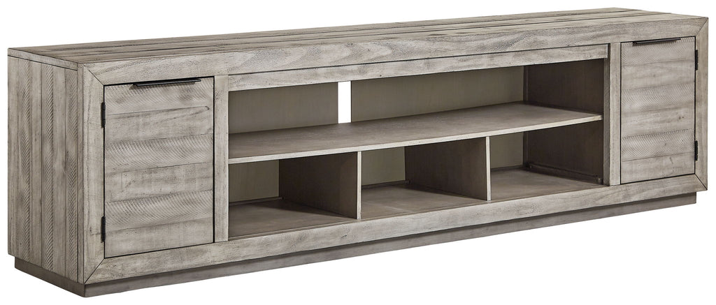 Naydell - XL TV Stand With Fireplace Option - Gray