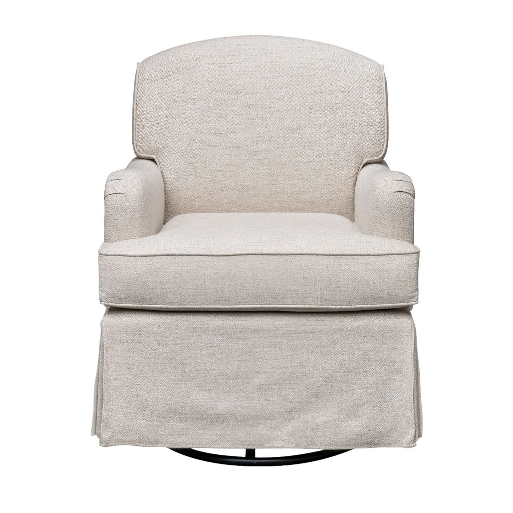 Melody - One Size Swivel Glider Skirted Armchair - Cream