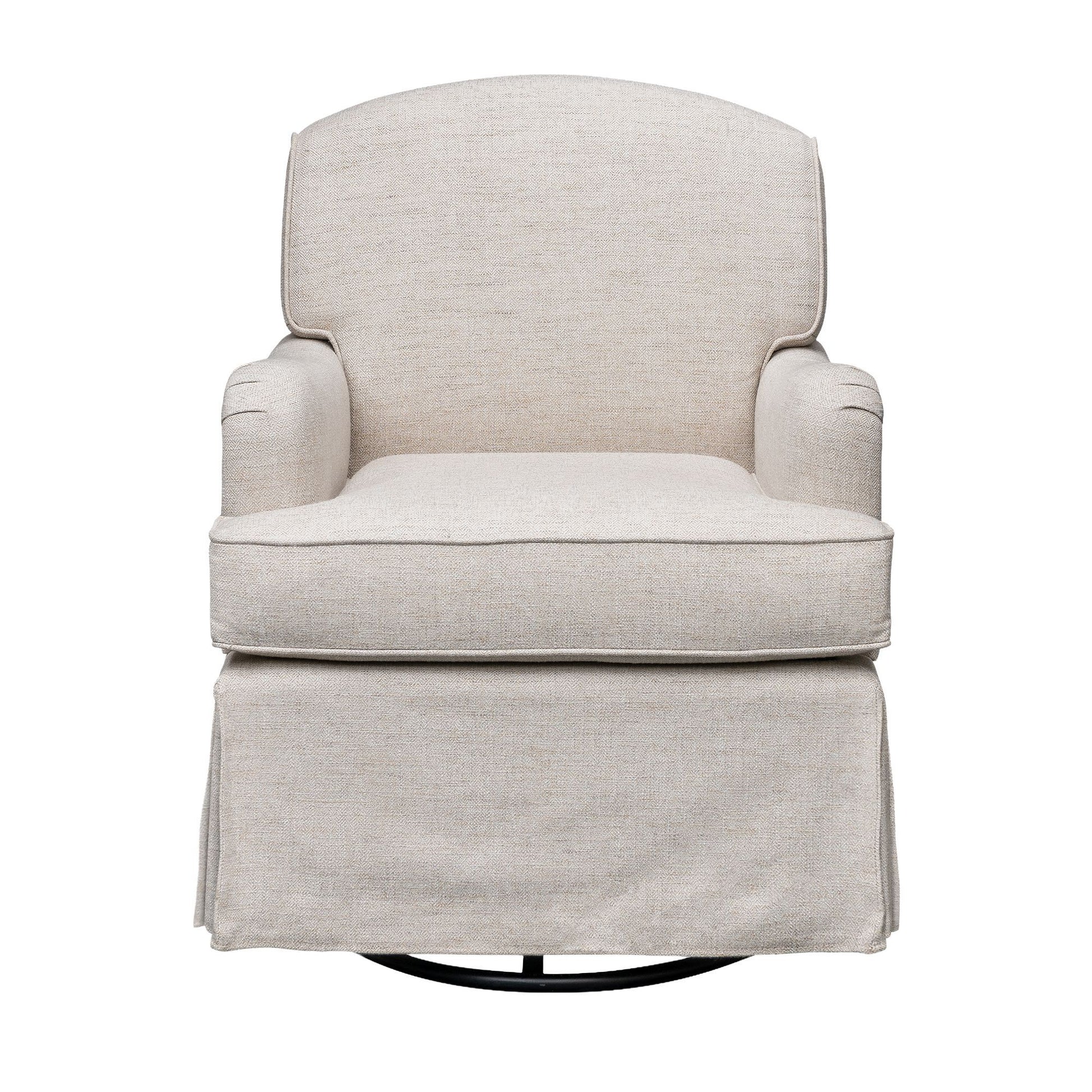 Melody - One Size Swivel Glider Skirted Armchair - Cream