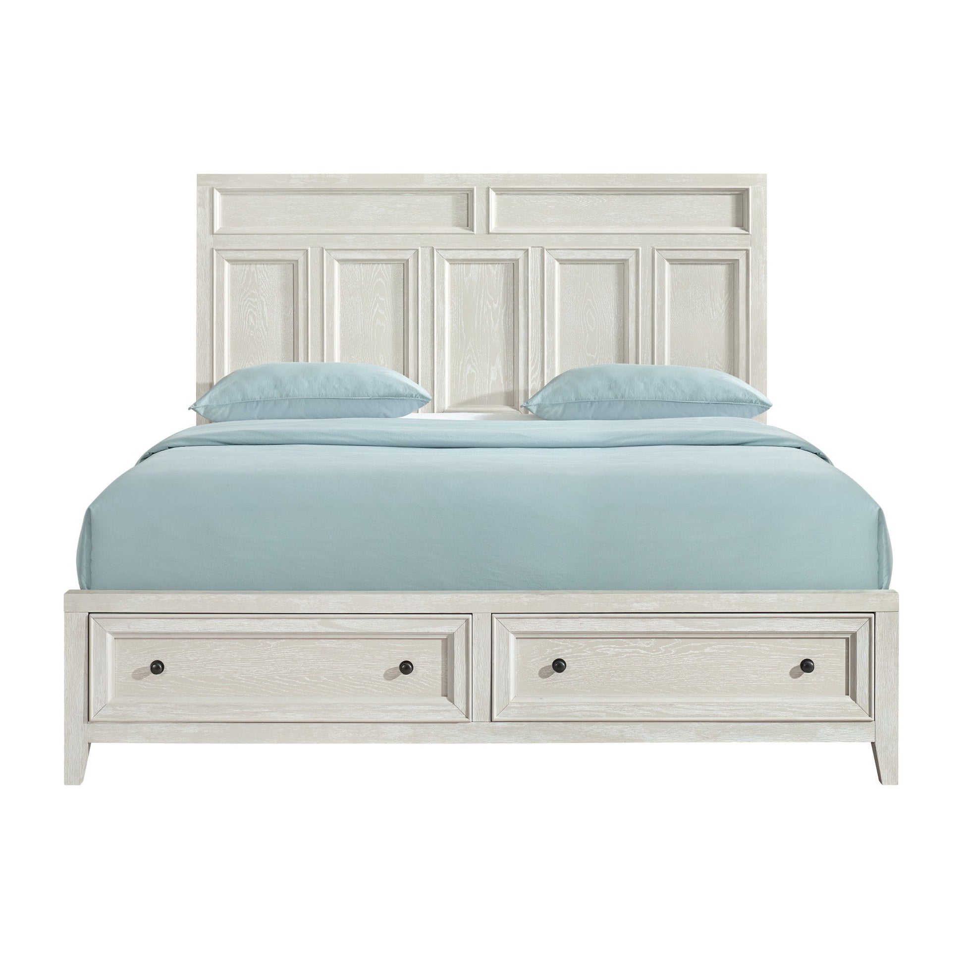 Storage Bed With Panel Headboard And Spacious Footboard Drawers