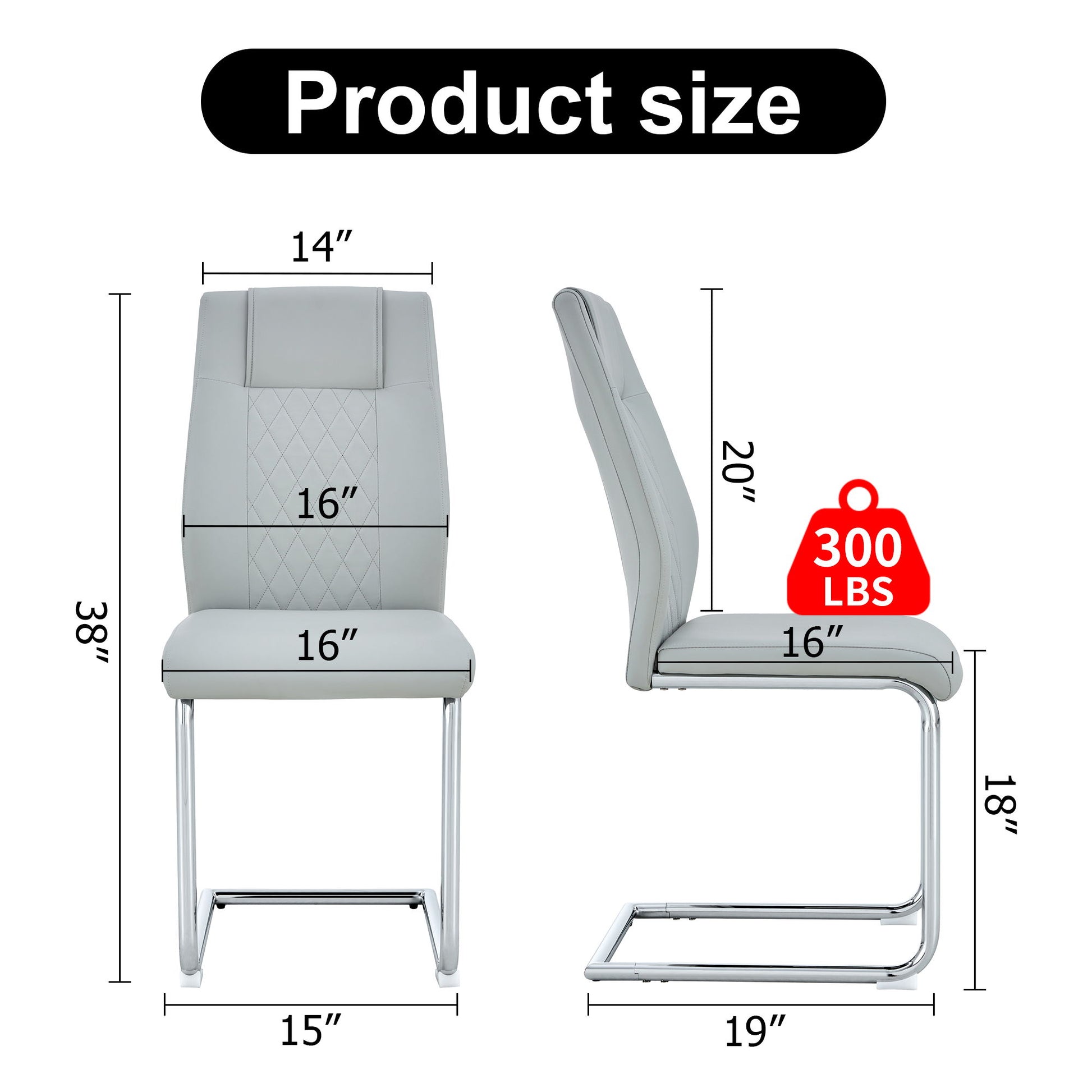 Modern Dining Chairs With Padded Seat, Metal Legs
