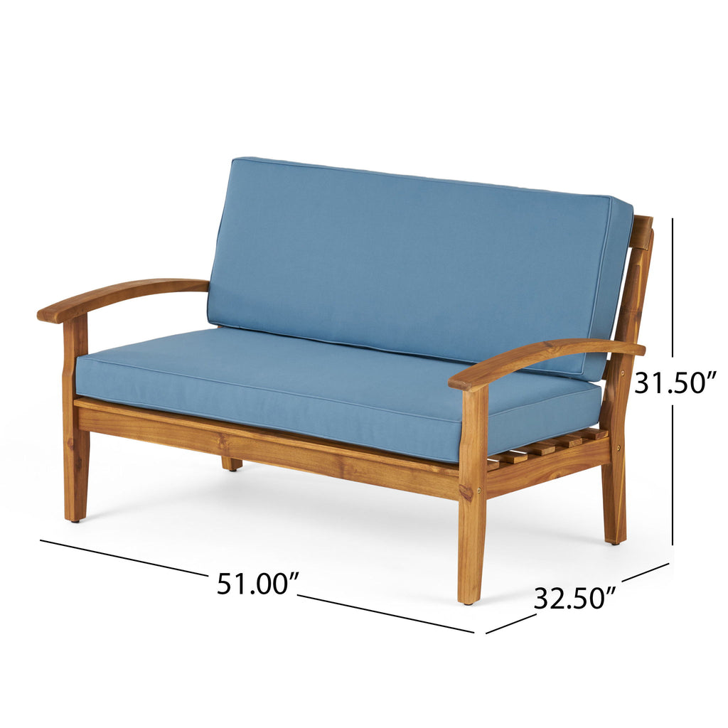 Shynel - Outdoor Seating Group With Cushions 4 Person Comfortable Design - Teak